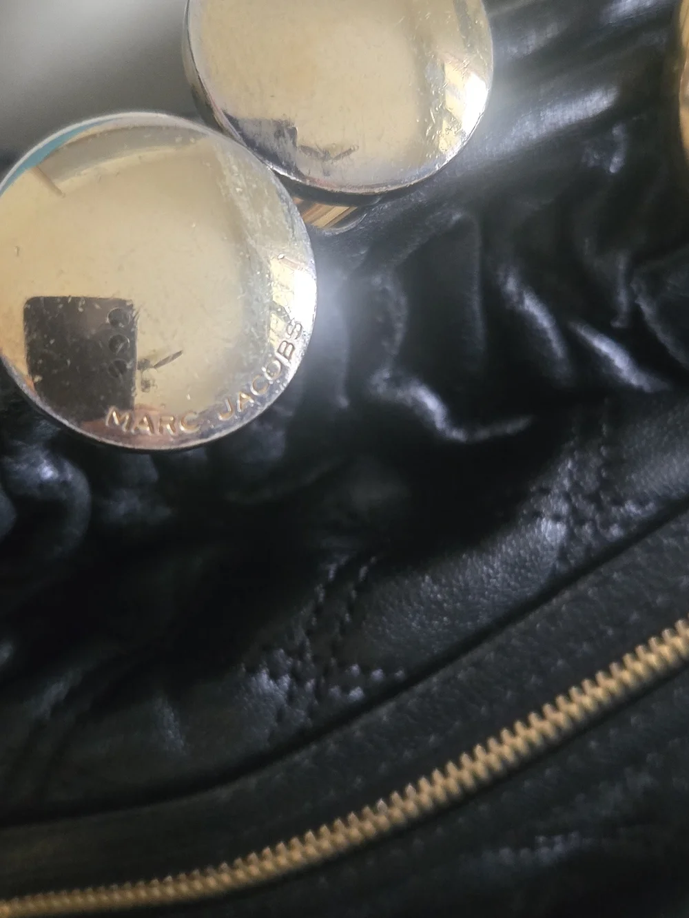 Y2k Marc Jacob Vintage Quilted Leather Satchel Handbag with Gold Chain Hardware